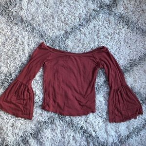 Pacsun burnt orange off the shoulder top